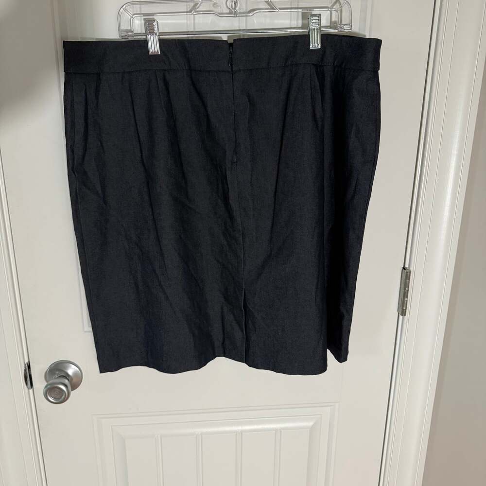 New York & Company Modern Stretch Navy Pencil Skirt Women's XL